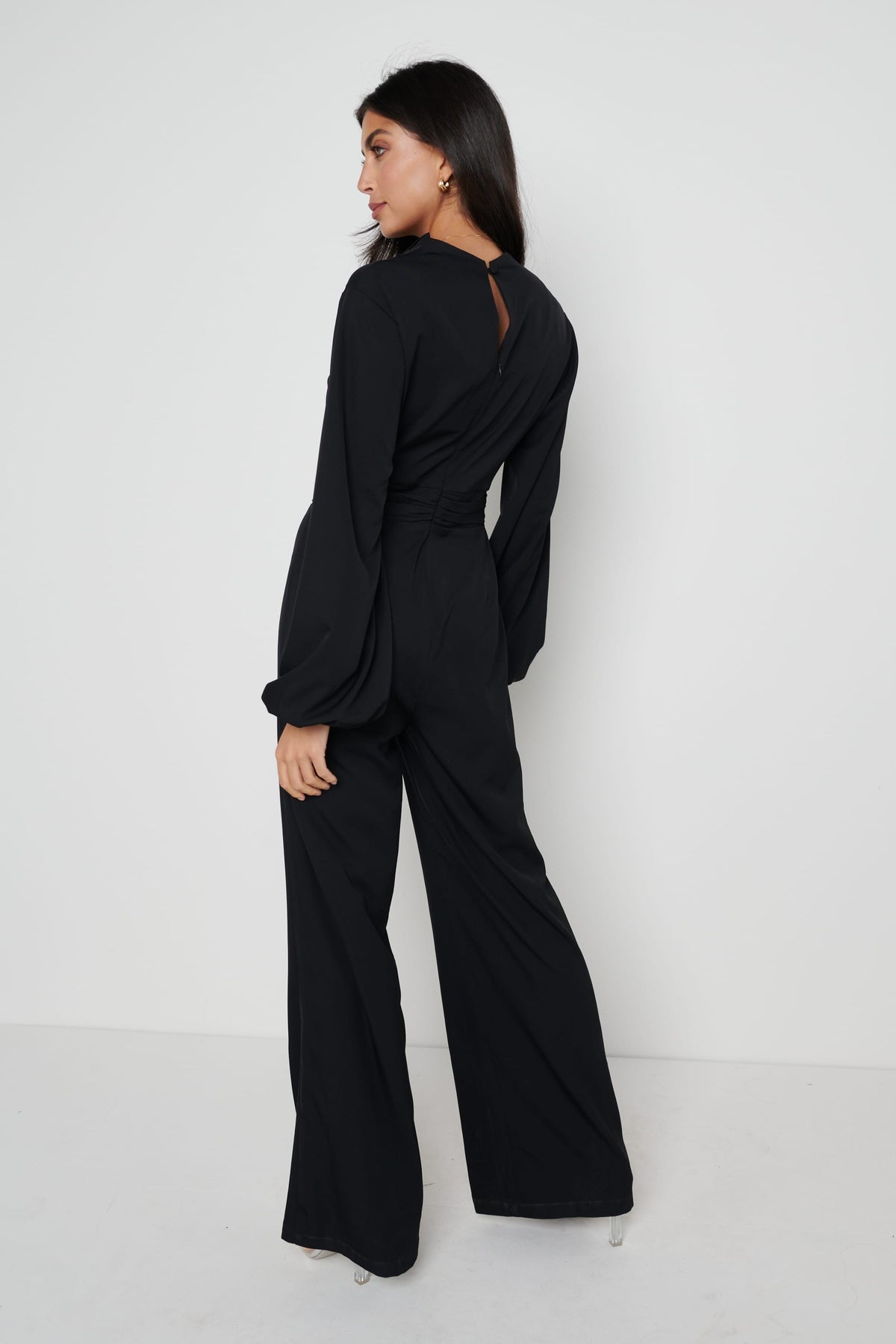 Jemima Balloon Sleeve Jumpsuit - Black