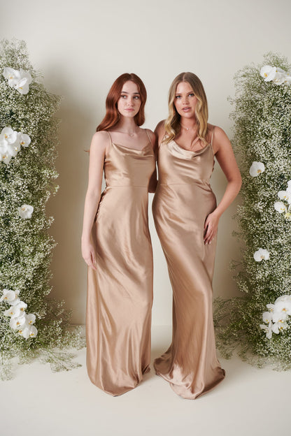 Keisha Maxi Bridesmaid Dress - Matte Mocha