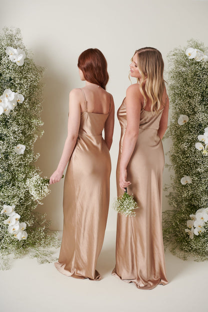 Keisha Maxi Bridesmaid Dress - Matte Mocha