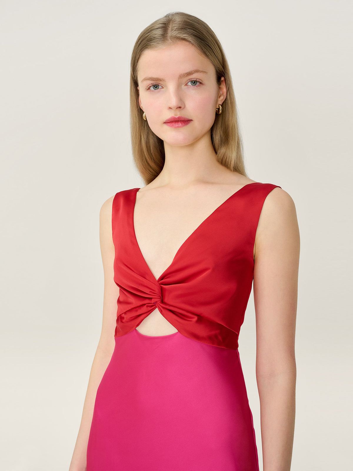 Maggy Dress in Raspberry and Barbados Cherry