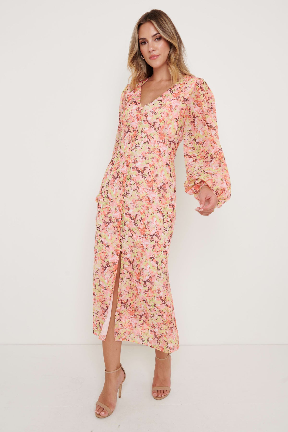 Naya Midaxi Dress - Abstract Floral