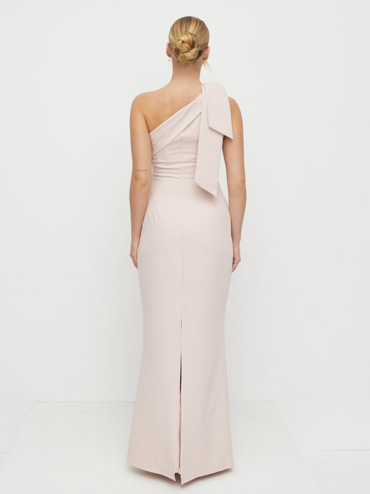 Nevaeh One Shoulder Crepe Maxi Dress - Blush