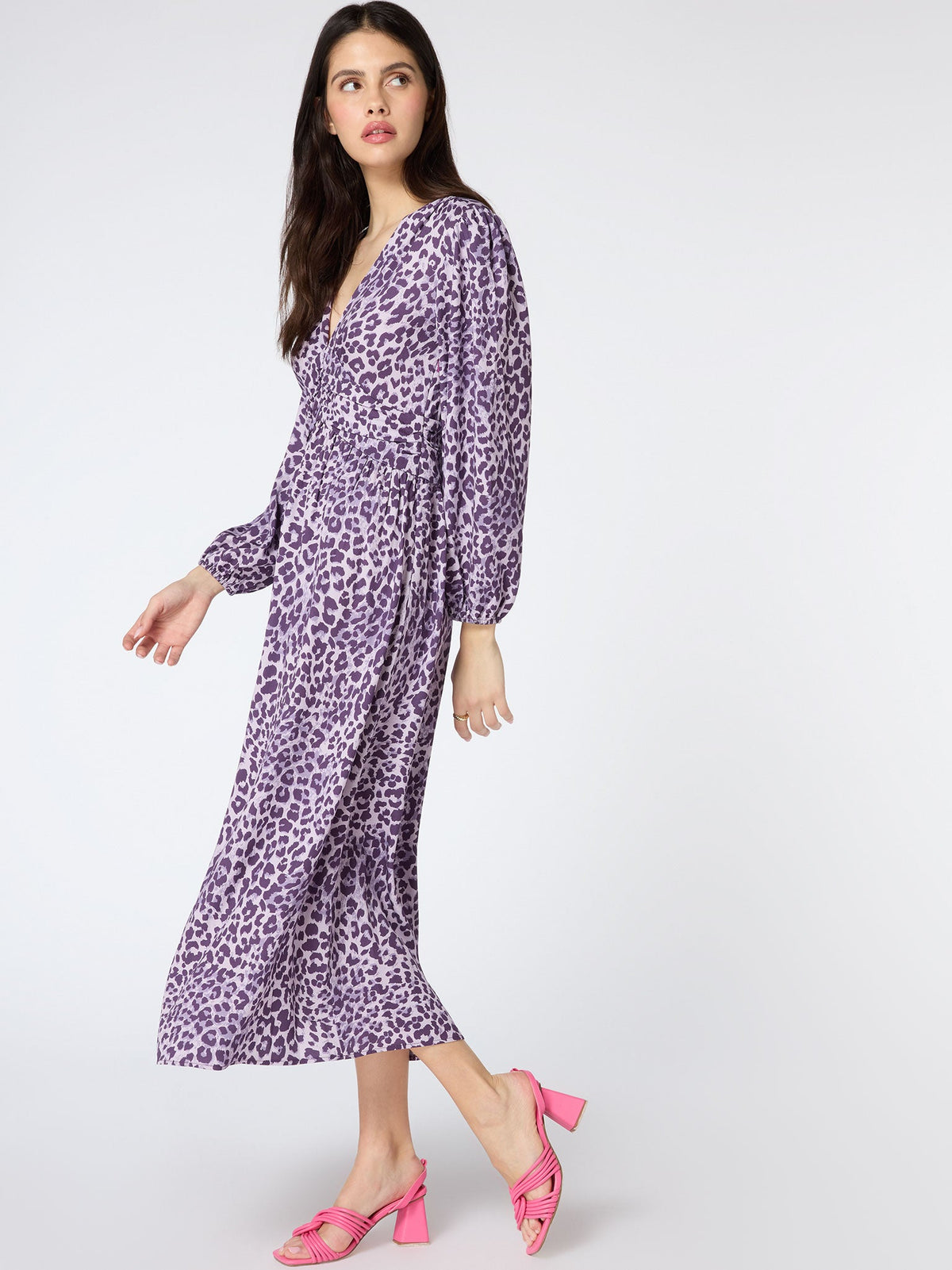 Talia Dress in Purple Cheetah Print