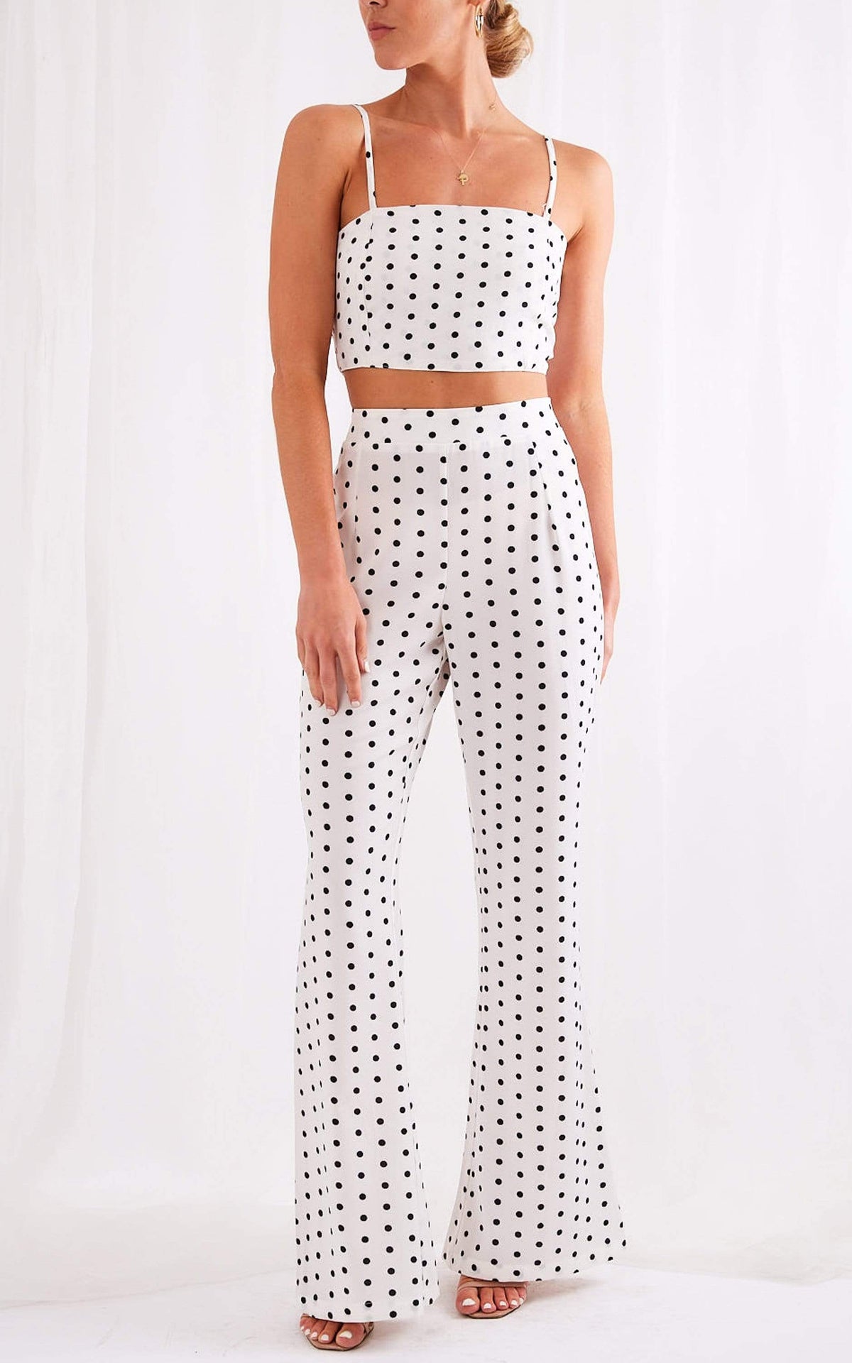 Lanie Flare Trousers - Polka Dot