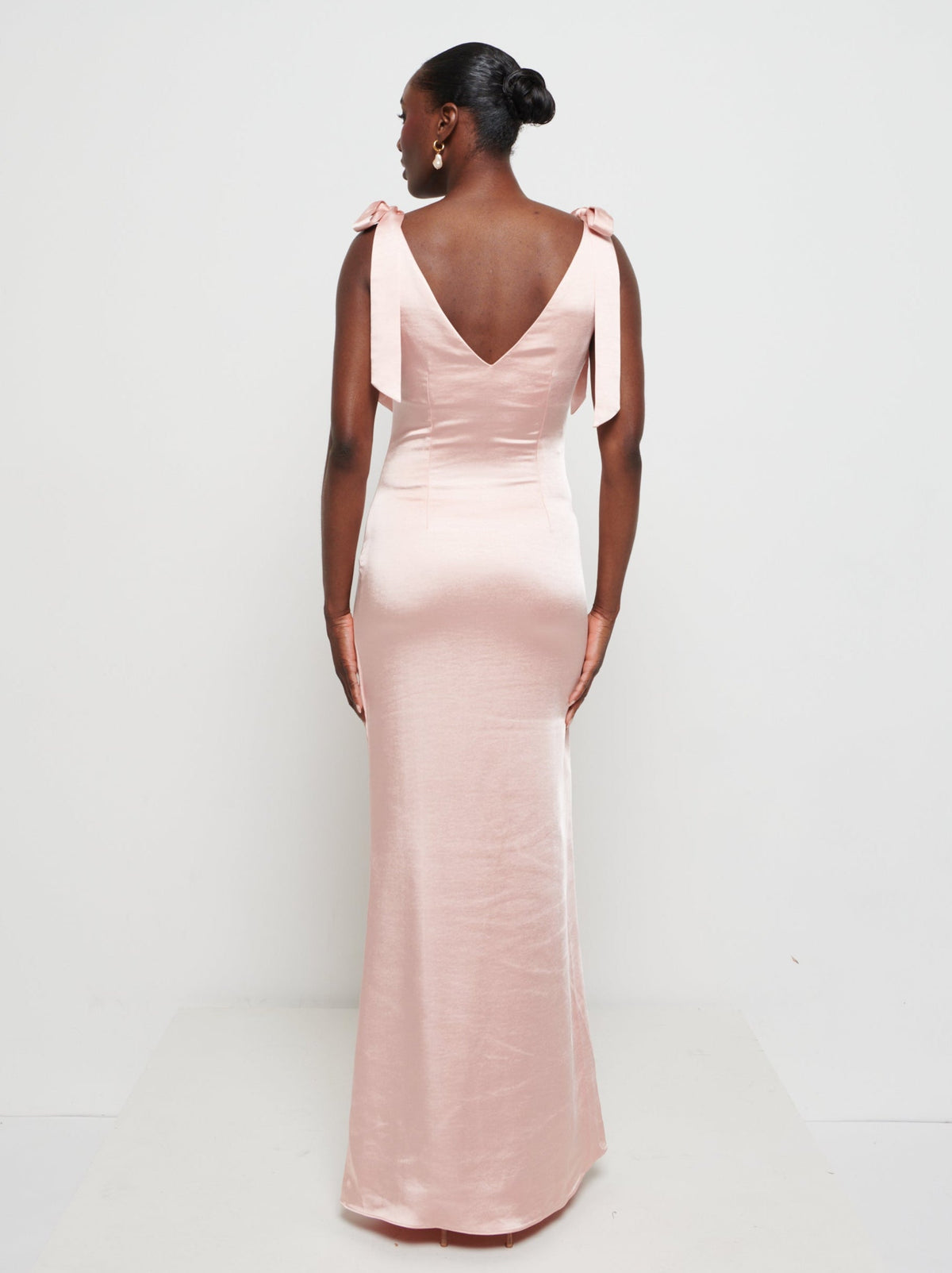 Piper Tie Maxi Bridesmaid Dress - Matte True Blush