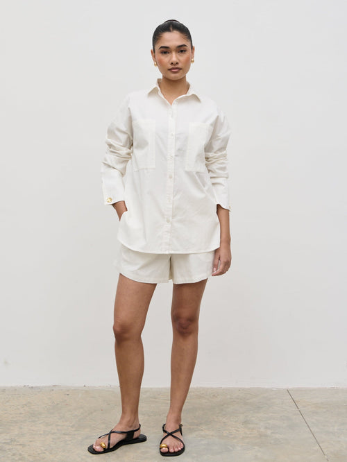 Ryleigh Cotton Shorts - White