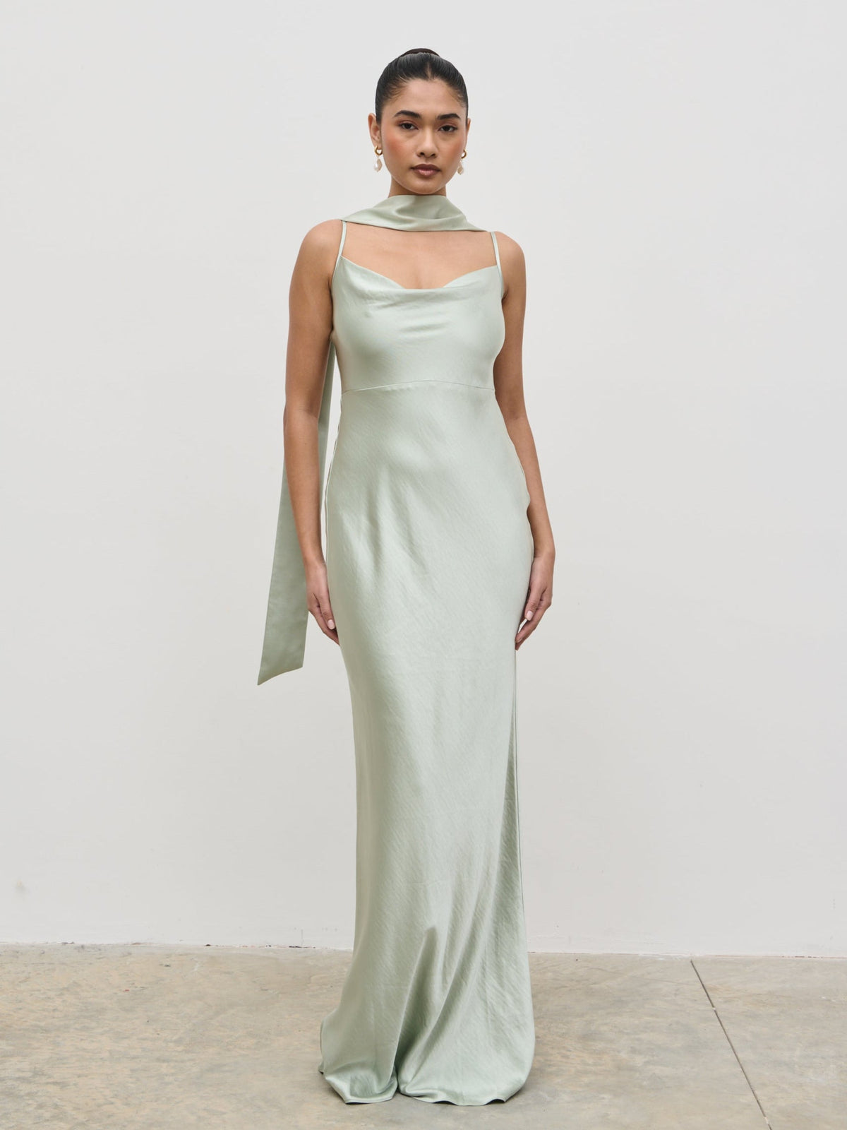 Keisha Maxi Bridesmaid Dress - Matte Sage