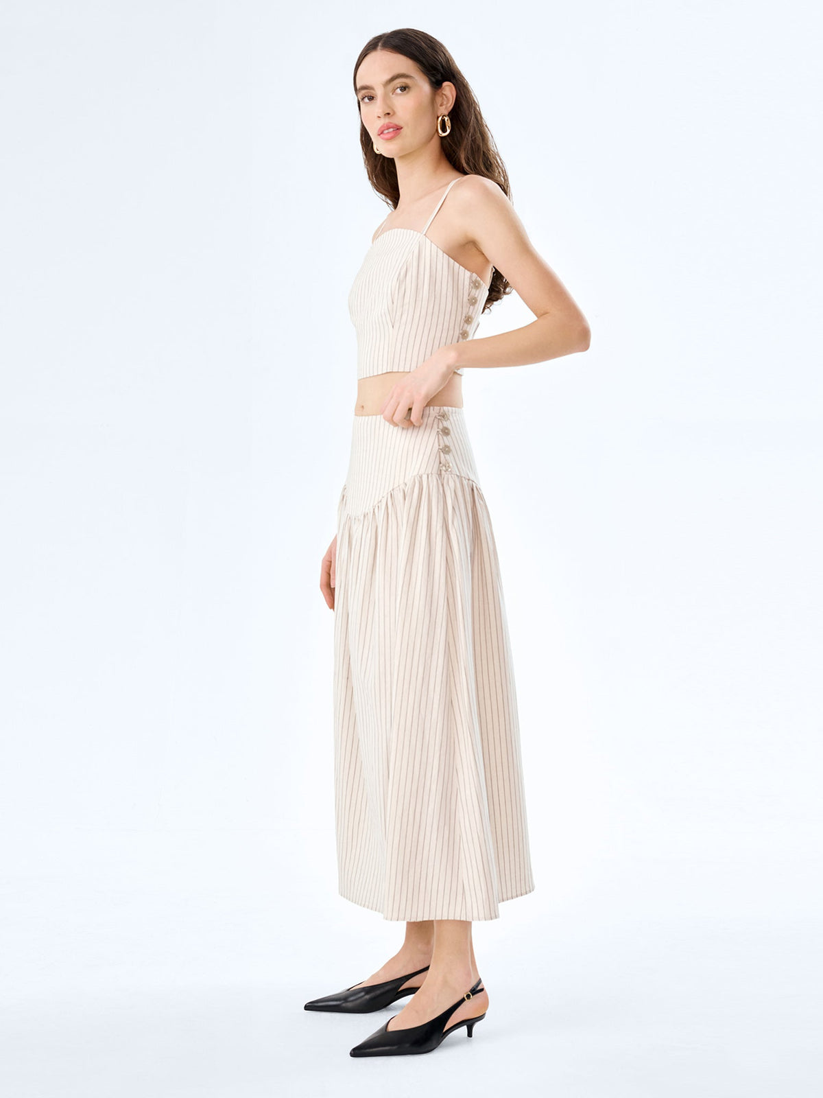 Trisha Top in Cream/Black Stripe