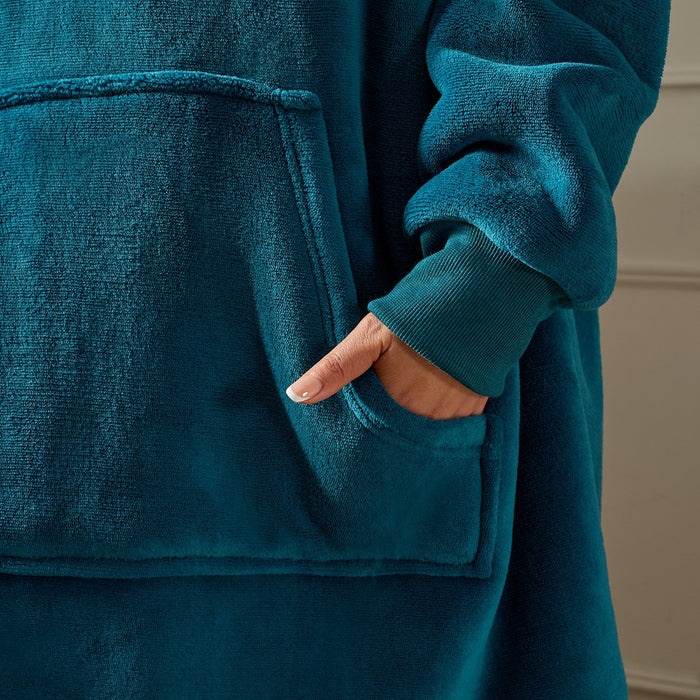 Adults Fleece Hoodie Blanket - Teal 🇬🇧