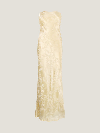 Amdra Jacquard Dress in Double Cream