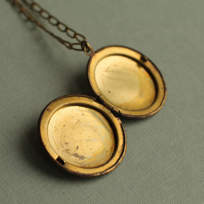 Antique Swallow Two Bird Locket Necklace