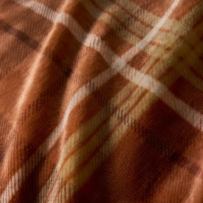 Autumn Check Fleece Duvet Cover Set - Rust 🇬🇧
