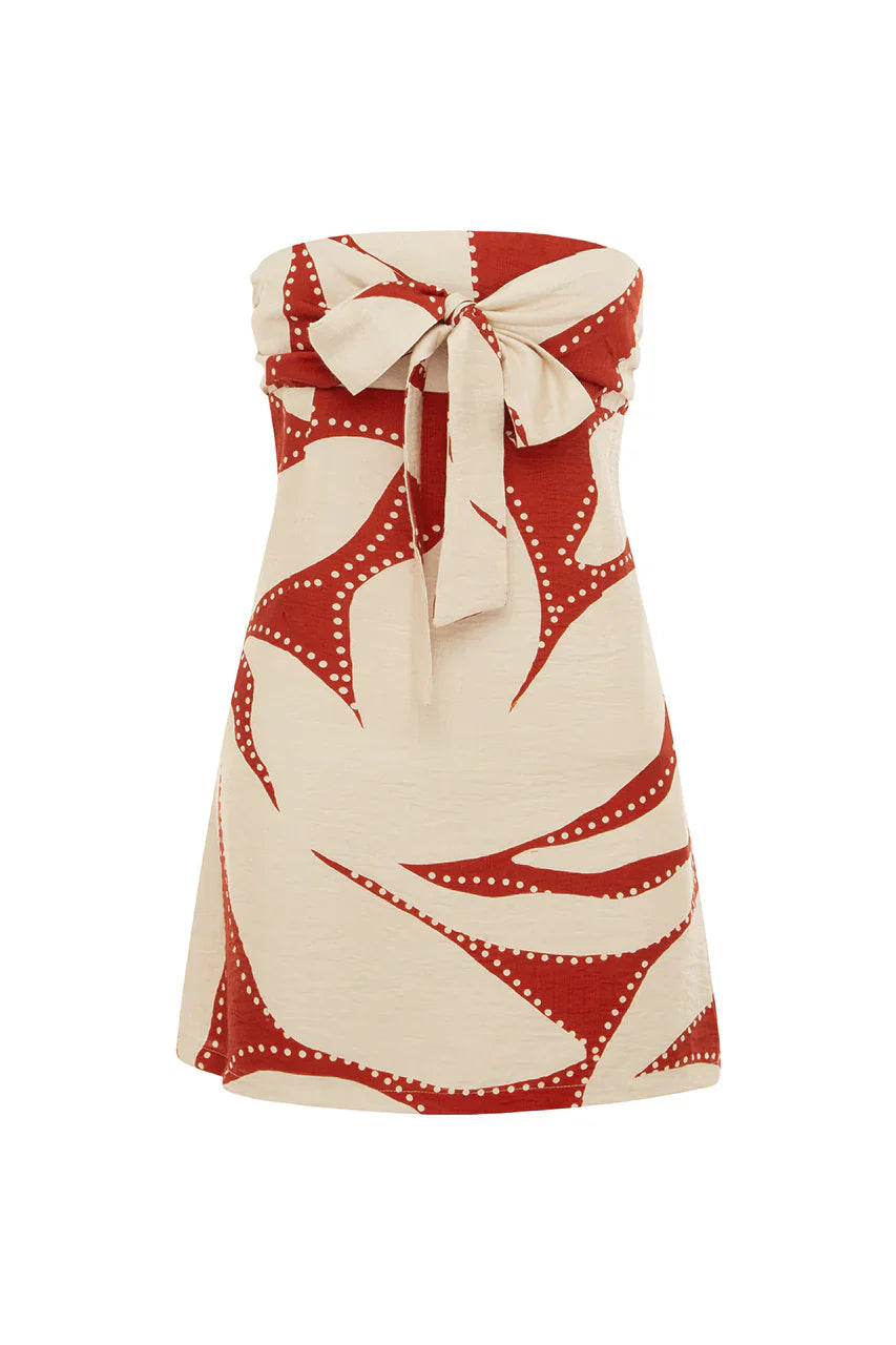 ARLETTE STRAPLESS MINI DRESS - ARLETTE RED