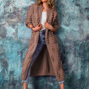 Ball Ball Solid Color Cardigan Thick Knit 🇨🇳