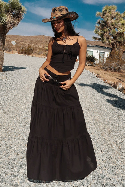 Barbados Linen Top - Black