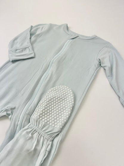 Blue 2-Way Zipper Footie Baby in  at Wrapsody