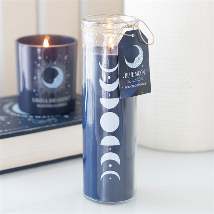 Blue Moon Phase Fig & Vanilla Scented Glass Tube Candle