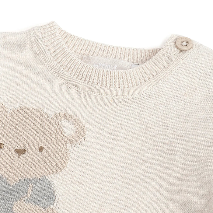 Boys Beige Animal Printed Pullover
