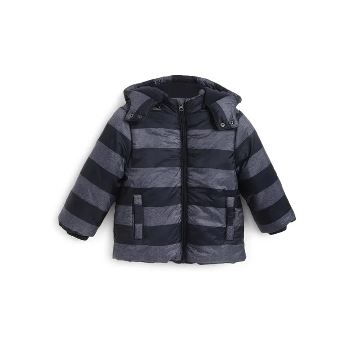 Boys Blue Colourblocked Padded Jacket