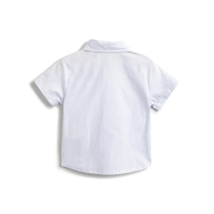 Boys Blue Striped Shirt With Shorts