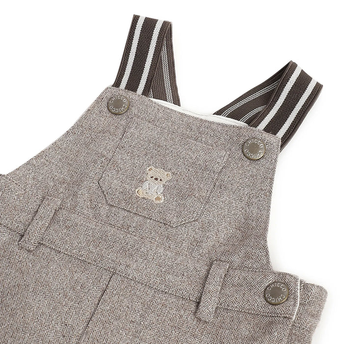 Boys Brown Cotton Dungaree