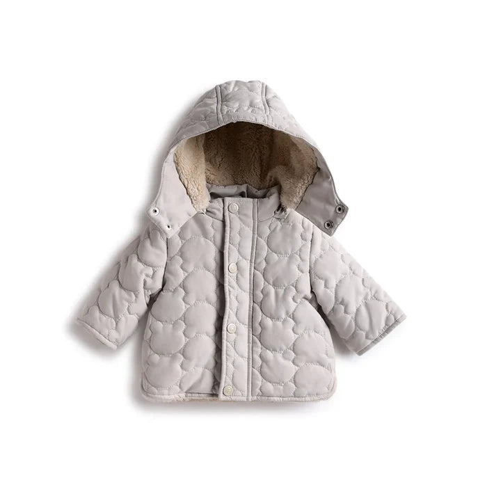 Boys Brown Self Design Hooded Jacket
