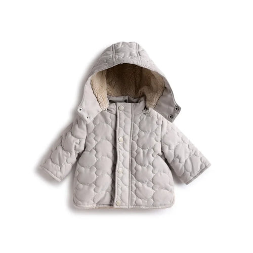Boys Brown Self Design Hooded Jacket