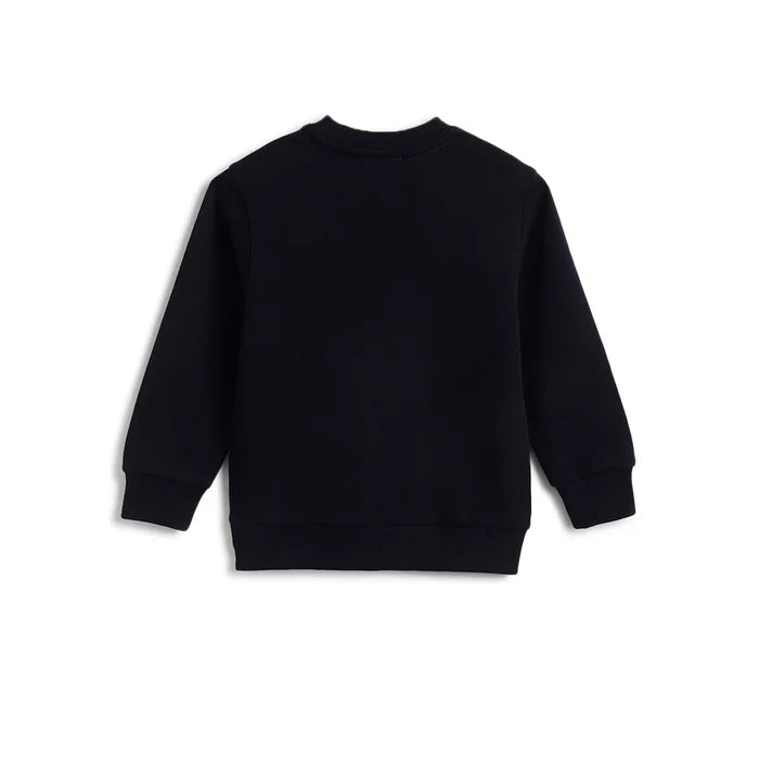 Boys Dark Blue Printed Sweatshirt