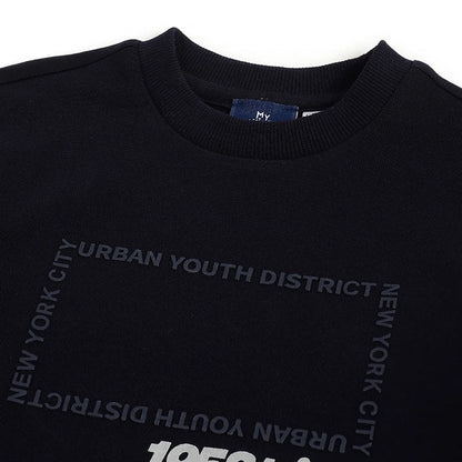 Boys Dark Blue Printed Sweatshirt
