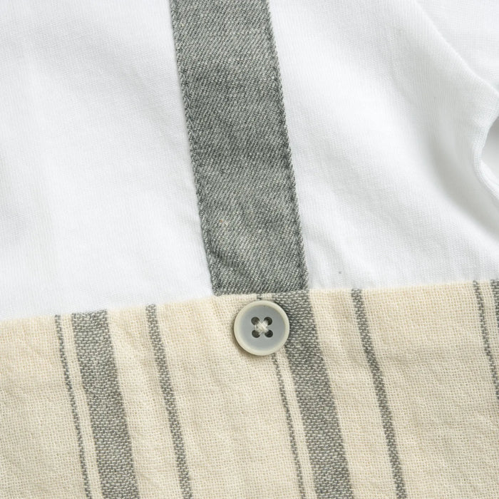 Boys Light Natural Striped Romper