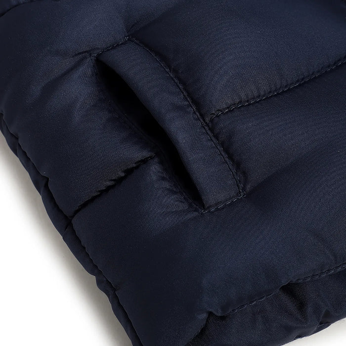 Boys Navy Blue Hooded Padded Jacket