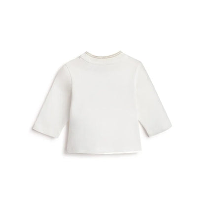 Boys White & Brown Cotton T-shirt With Trousers