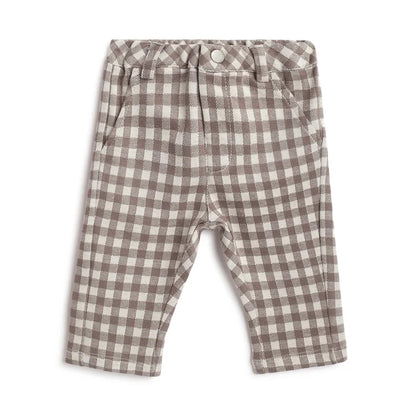 Boys White & Brown Cotton T-shirt With Trousers