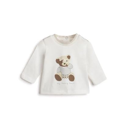 Boys White Graphic Printed T-shirt