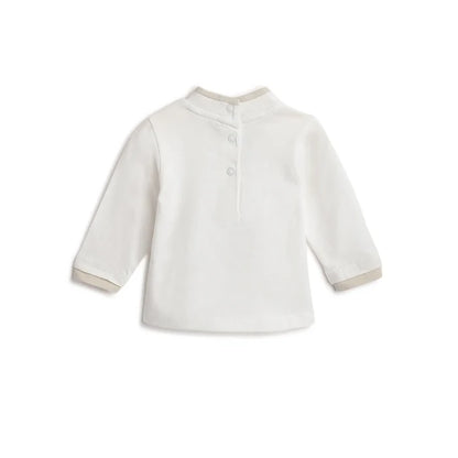 Boys White Printed Cotton T-shirt
