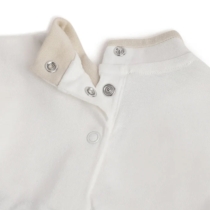 Boys White Printed Cotton T-shirt