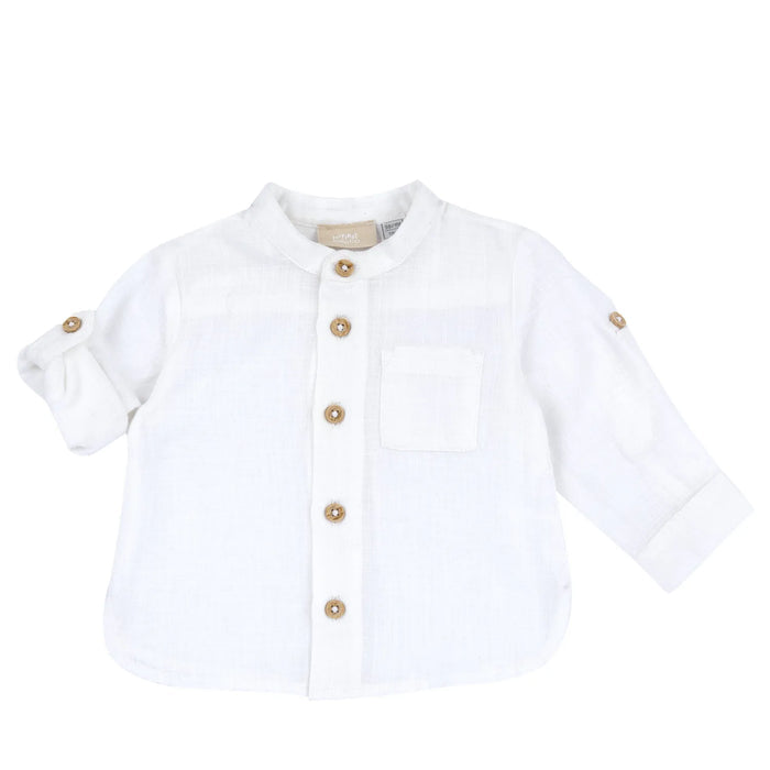 Boys White Solid Shirt