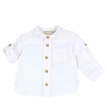 Boys White Solid Shirt