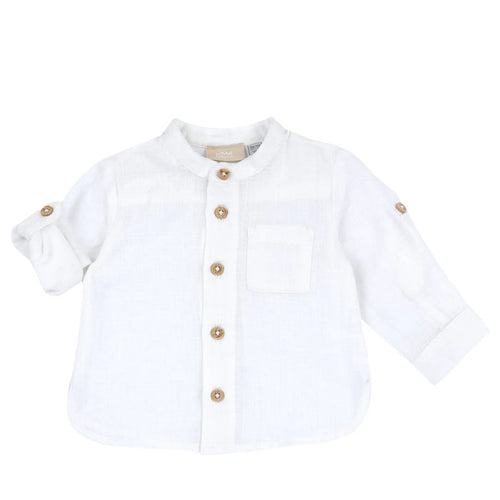 Boys White Solid Shirt