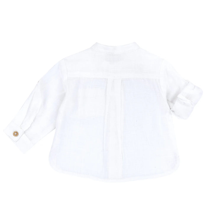 Boys White Solid Shirt