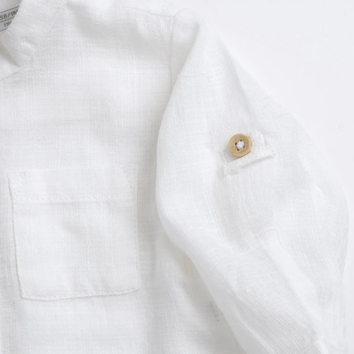 Boys White Solid Shirt