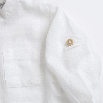 Boys White Solid Shirt