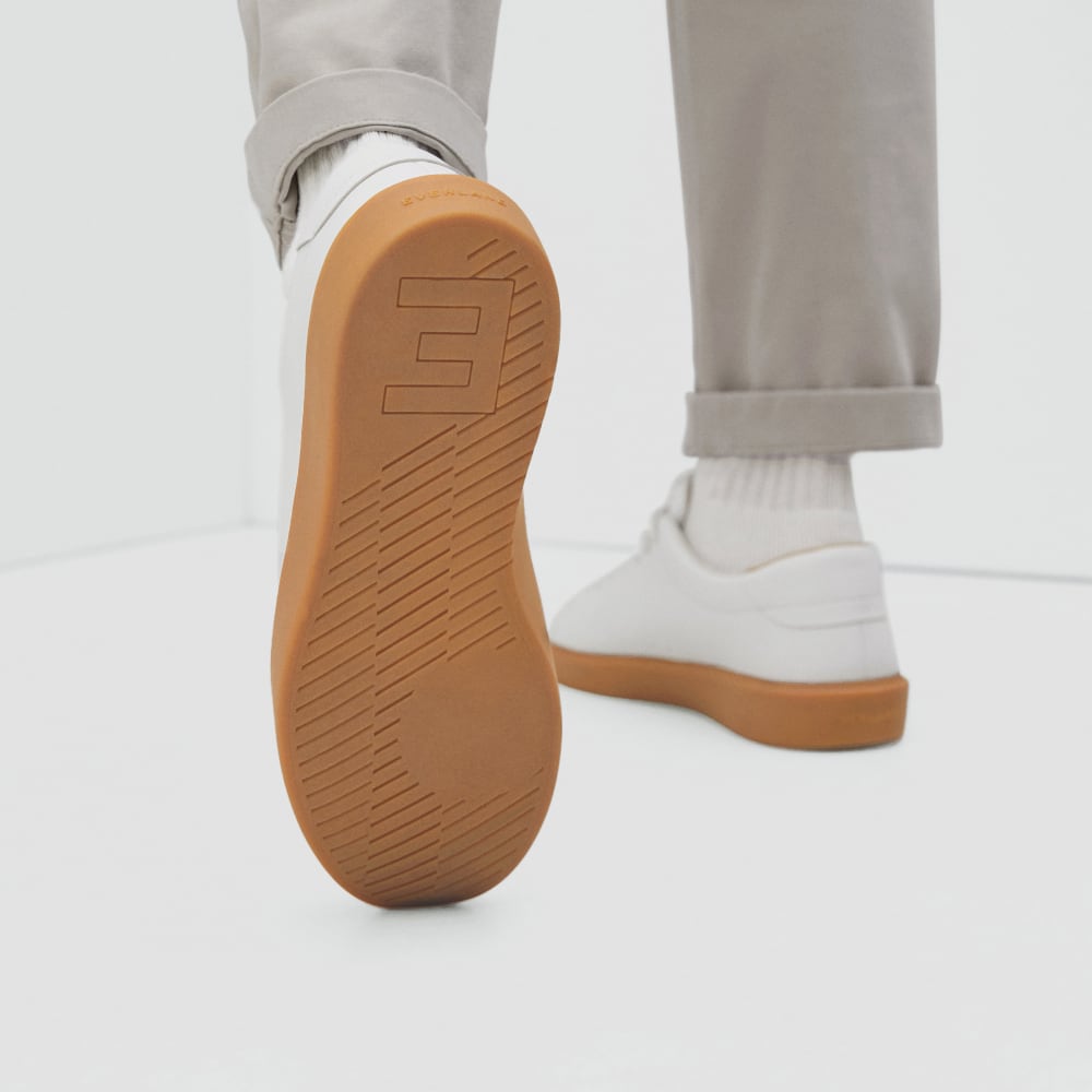 The ReLeather® Tennis Shoe  | White / Gum Sole