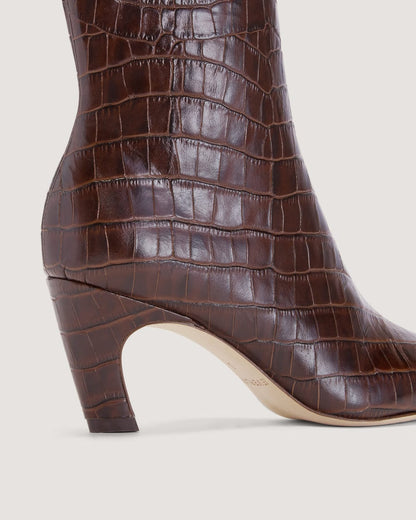 The Short Banana Boot | Brown Crocodile