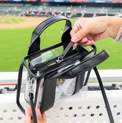 Case Mate Jelly Stadium Bag in Black/Clear Handbags in at Wrapsody