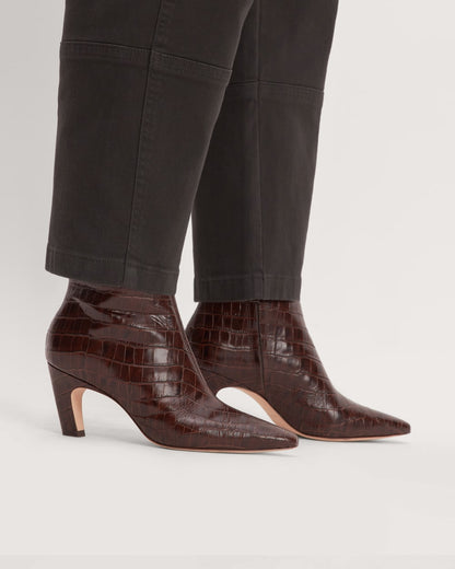 The Short Banana Boot | Brown Crocodile