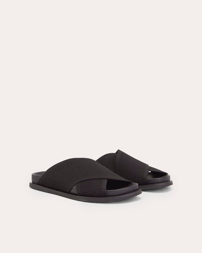 The ReKnit Form Crossover Sandal | Black