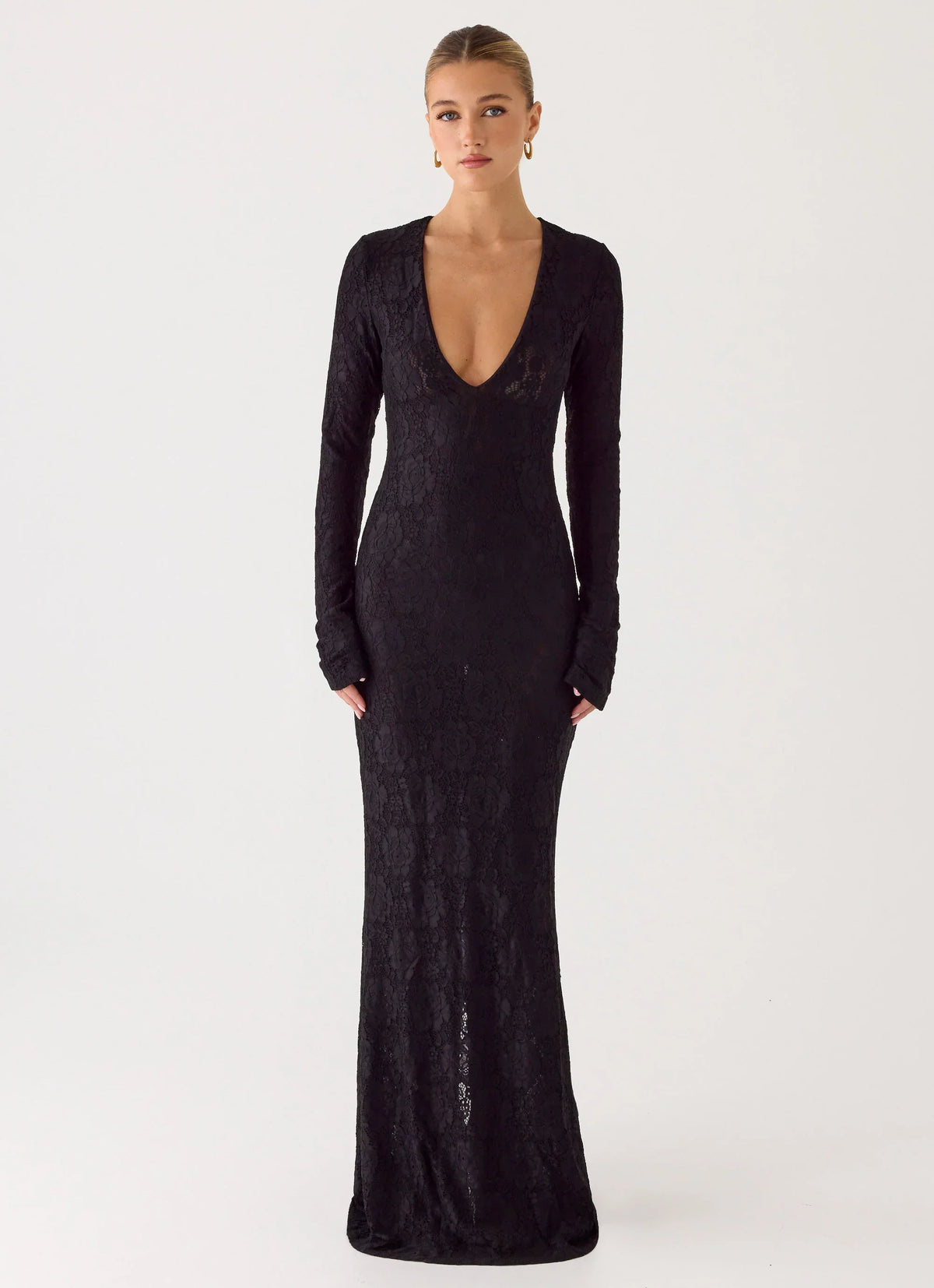Astoria Long Sleeve Maxi Dress - Black