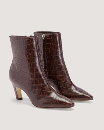 The Short Banana Boot | Brown Crocodile