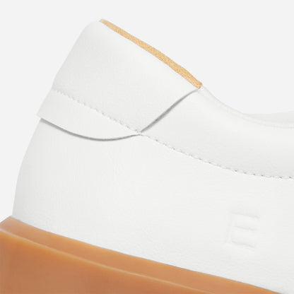 The ReLeather® Tennis Shoe  | White / Gum Sole